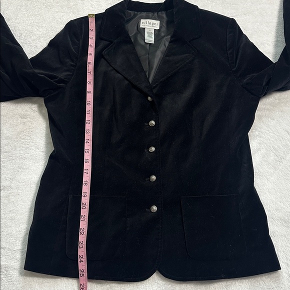 Vintage Womens Velvet Classic Tailored Whimsigoth Dark Academia Blazer 12 Black - Picture 6 of 8